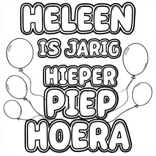 slingers en ballonnen kleurplaat voor kinderen