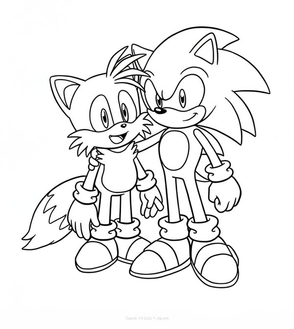 Sonic Et Tails coloring page for children