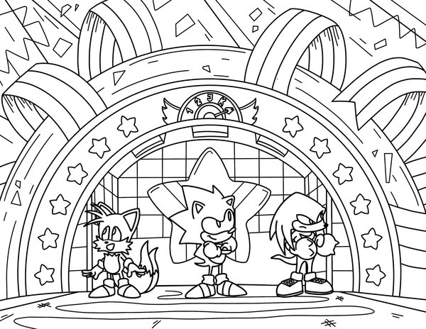 Sonic Pose coloring page for children