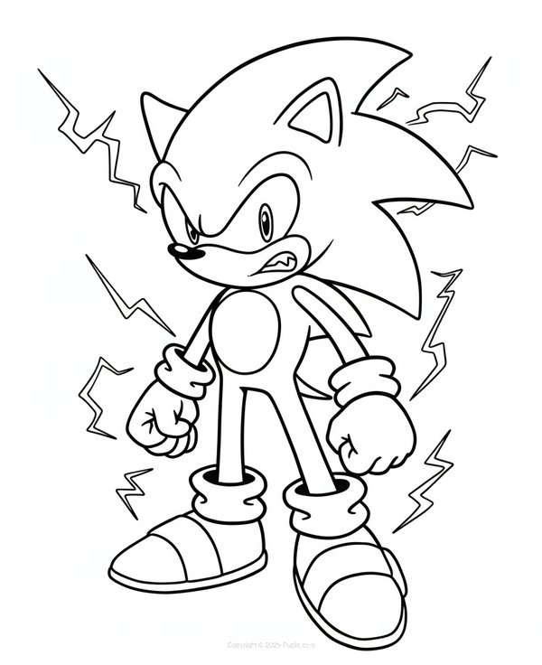 Sónico Eléctrico coloring page for children