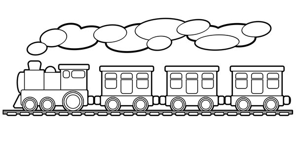 Speelgoed Trein Simpel coloring page for children