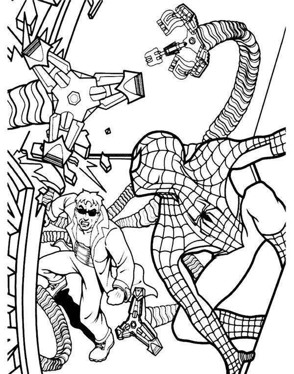 Spiderman En Accion coloring page for children