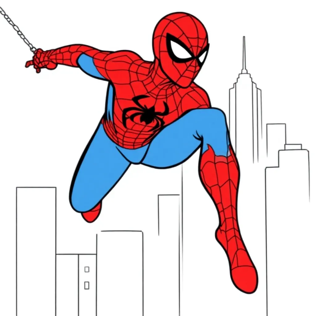Feuille de coloriage Spiderman gratuite pour enfants