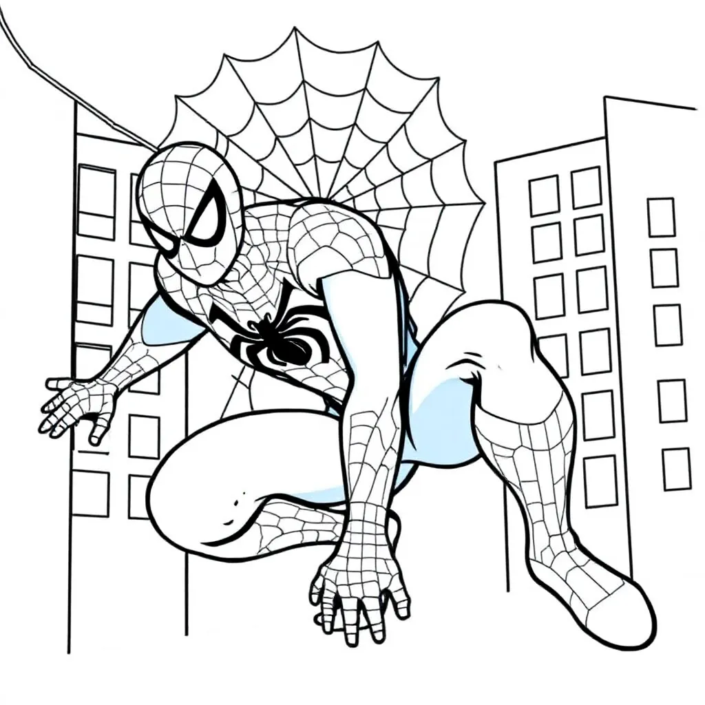 Free Spiderman Coloring Page for Kids