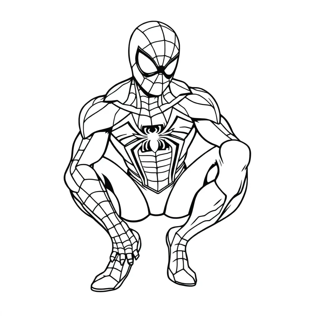 Spiderman Marvel Superheld Actie Tekenen coloring page for children