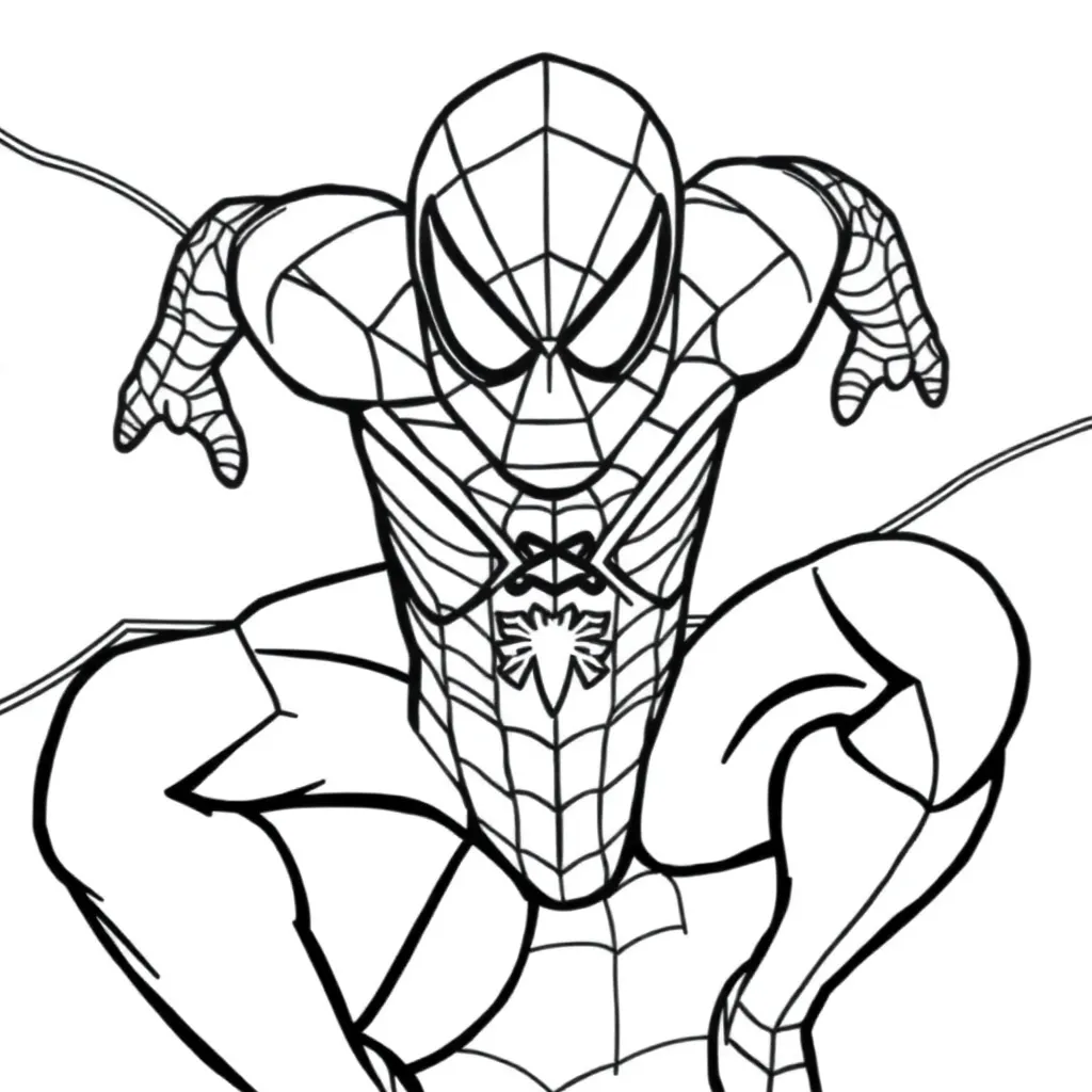 Spiderman Marvel Superheld Actie Tekenfilm coloring page for children