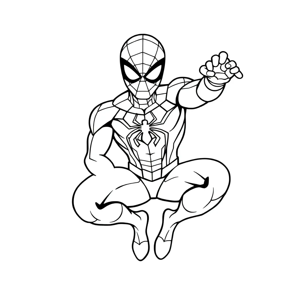 Spiderman Marvel Superheld Actie Tekenfilm coloring page for children