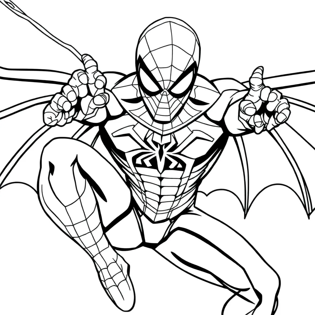 Spiderman Marvel Superheld Actie Tekenfilm coloring page for children