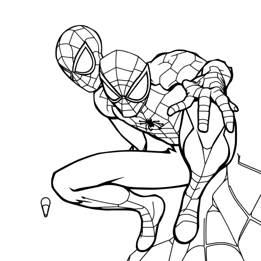 Spiderman Marvel Superheld Actie Tekenfilm coloring page for children