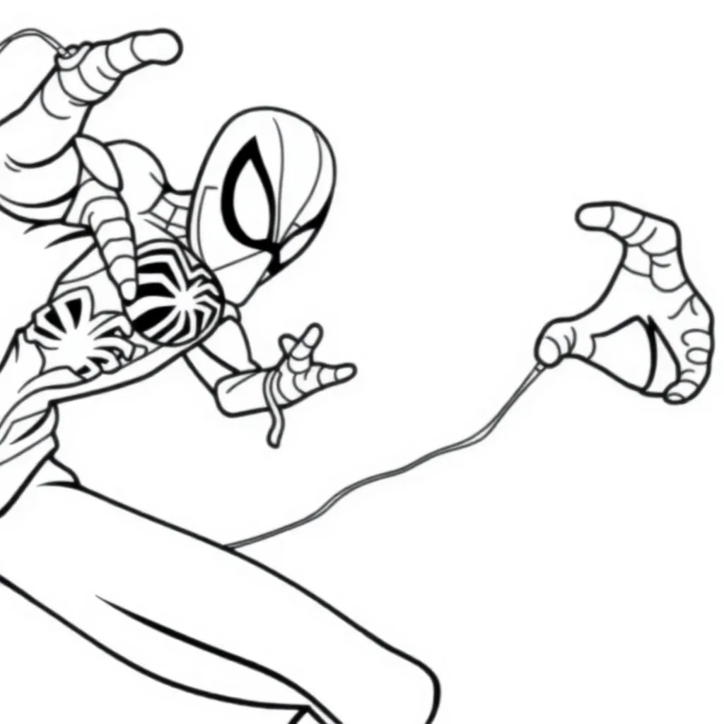 Spiderman Marvel Superheld Actie Tekenfilm coloring page for children
