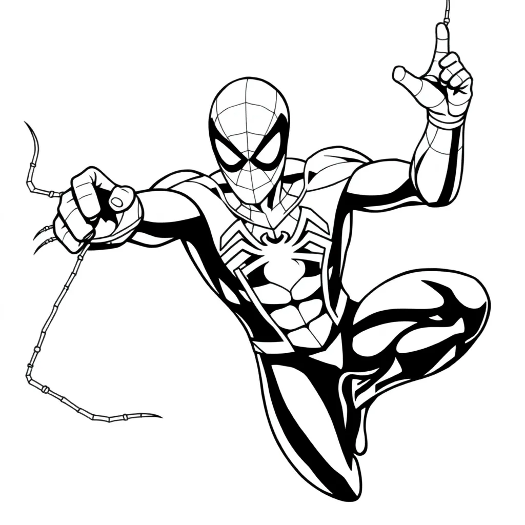 Spiderman Marvel Superheld Actie Tekenfilm coloring page for children