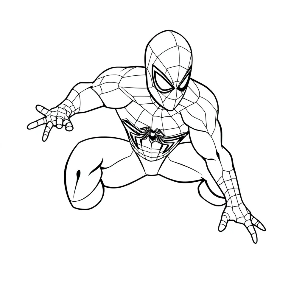 Spiderman Marvel Superheld Actie Tekenfilm coloring page for children