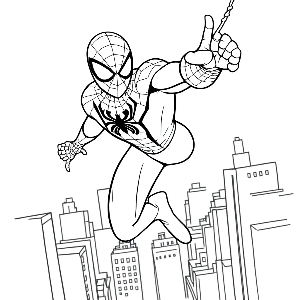 Feuille de coloriage gratuite de Spiderman. Feuille de coloriage pour enfants.