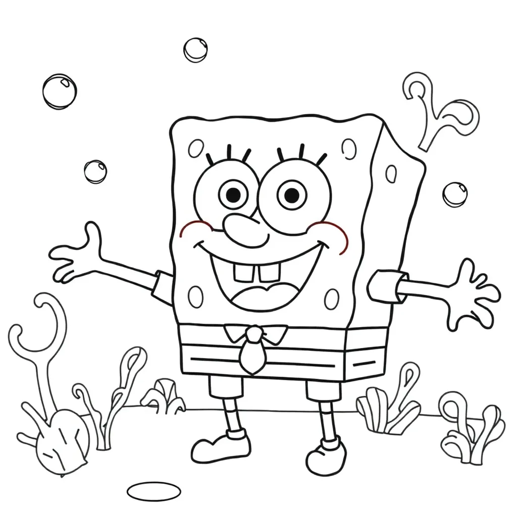Spongebob Cartoon Grappig Zee Nickelodeon coloring page for children