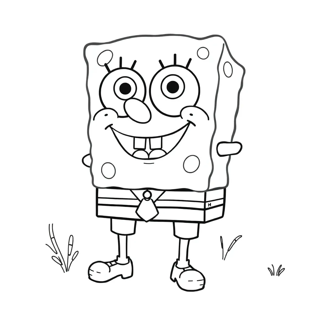 Free Spongebob Cartoon Coloring Page - Nickelodeon Funny Creative Coloring
