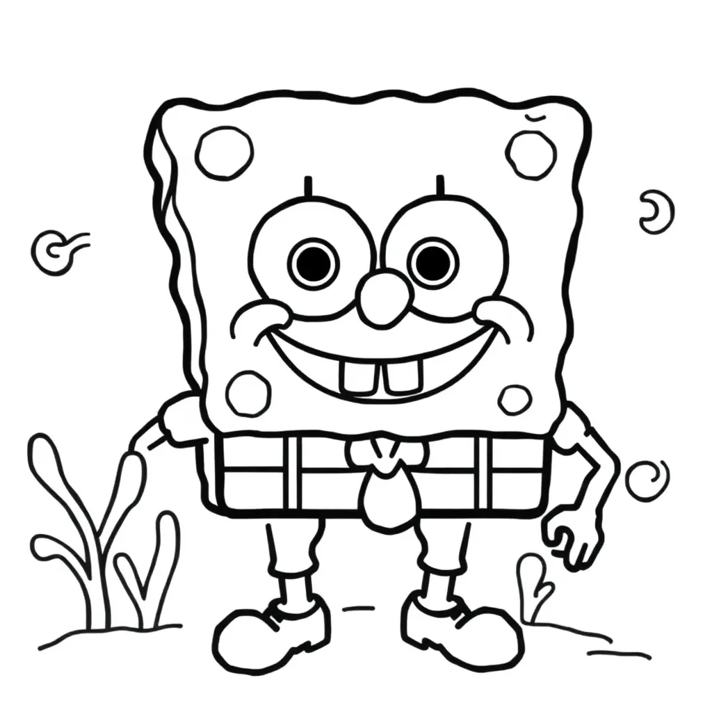 Free Spongebob Nickelodeon Cartoon Coloring Page - Funny Creative Coloring