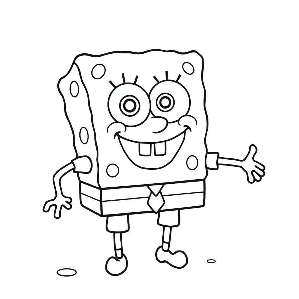 Feuille de coloriage gratuite SpongeBob Nickelodeon dessin animé drôle Vie marine Colorier