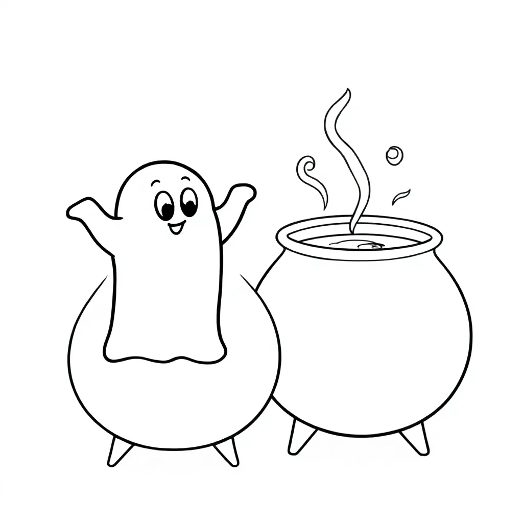 spookje en heksensoep coloring page for children