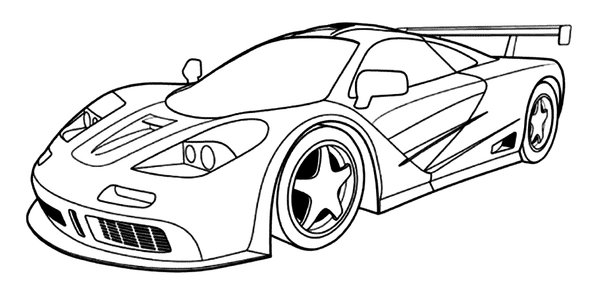Sportieve Race Auto coloring page for children