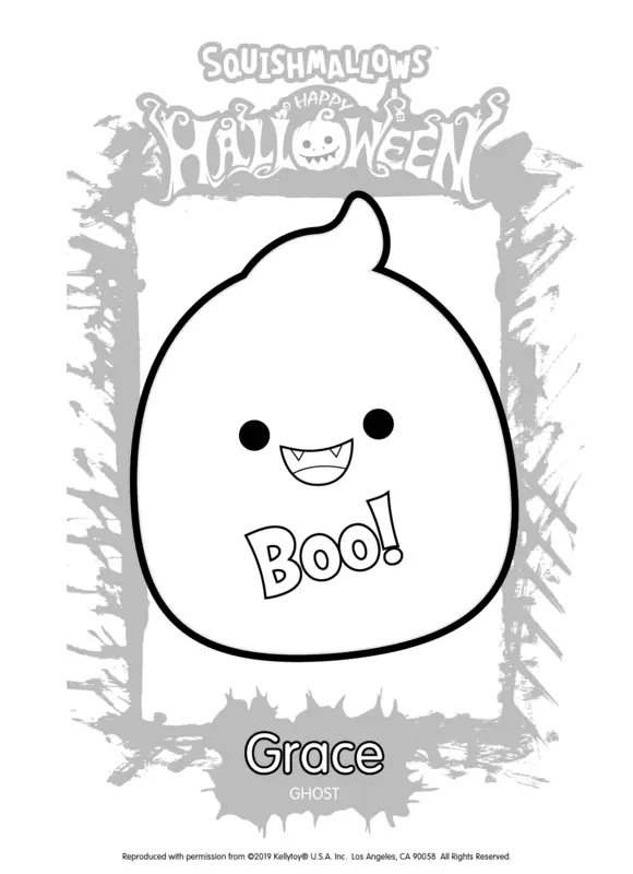 Plantilla de colorear Squishmallows Grace el Fantasma