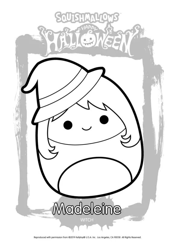 Coloring Page Squishmallows Madeleine Witch