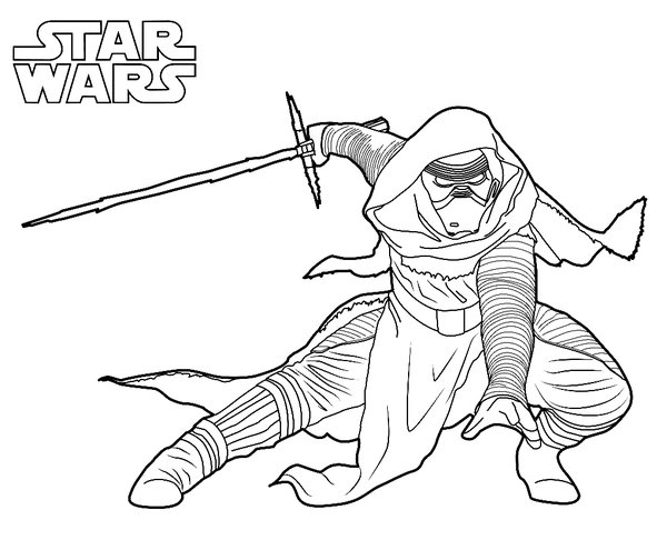 Star Wars Kylo Ren coloring page for children