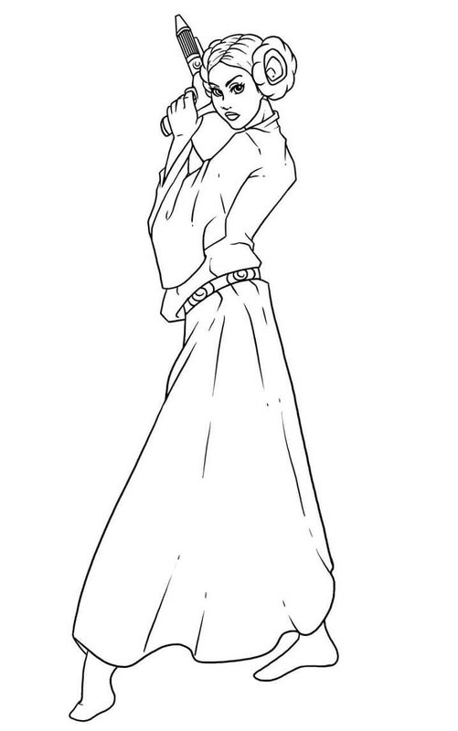 Star Wars Princess Leia coloring page for children