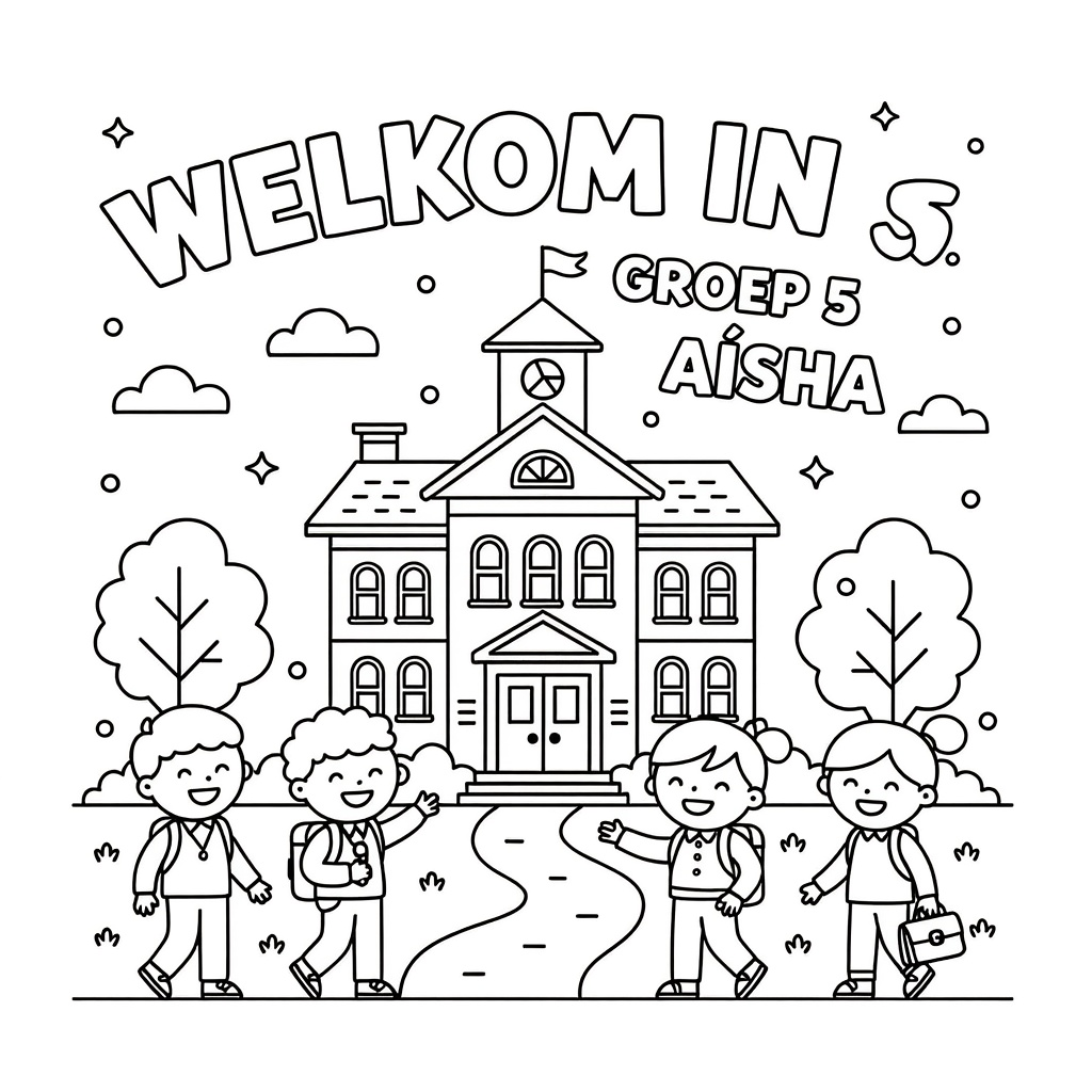 start schooljaar coloring page for children