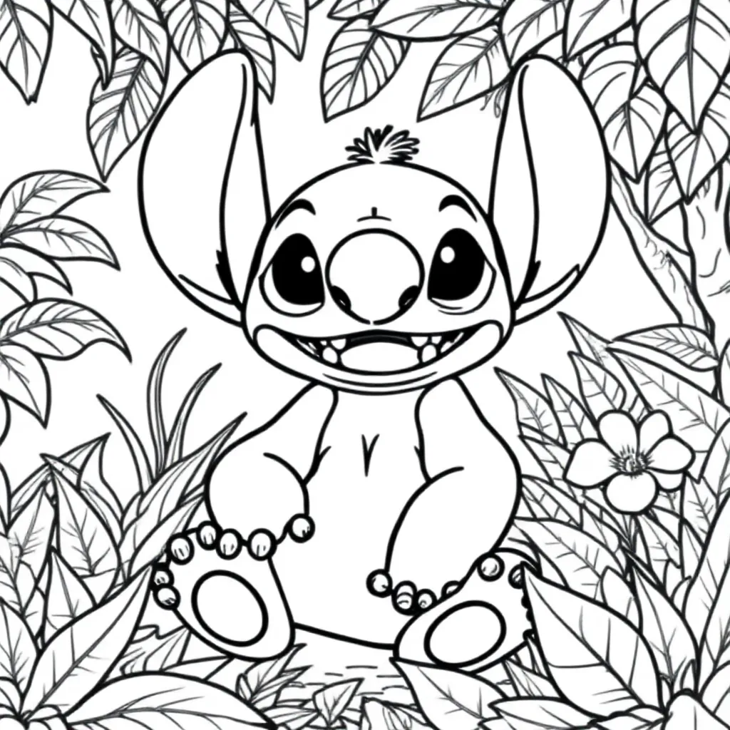 Feuille de coloriage Stitch Gratuite - Feuille de coloriage pour Enfants