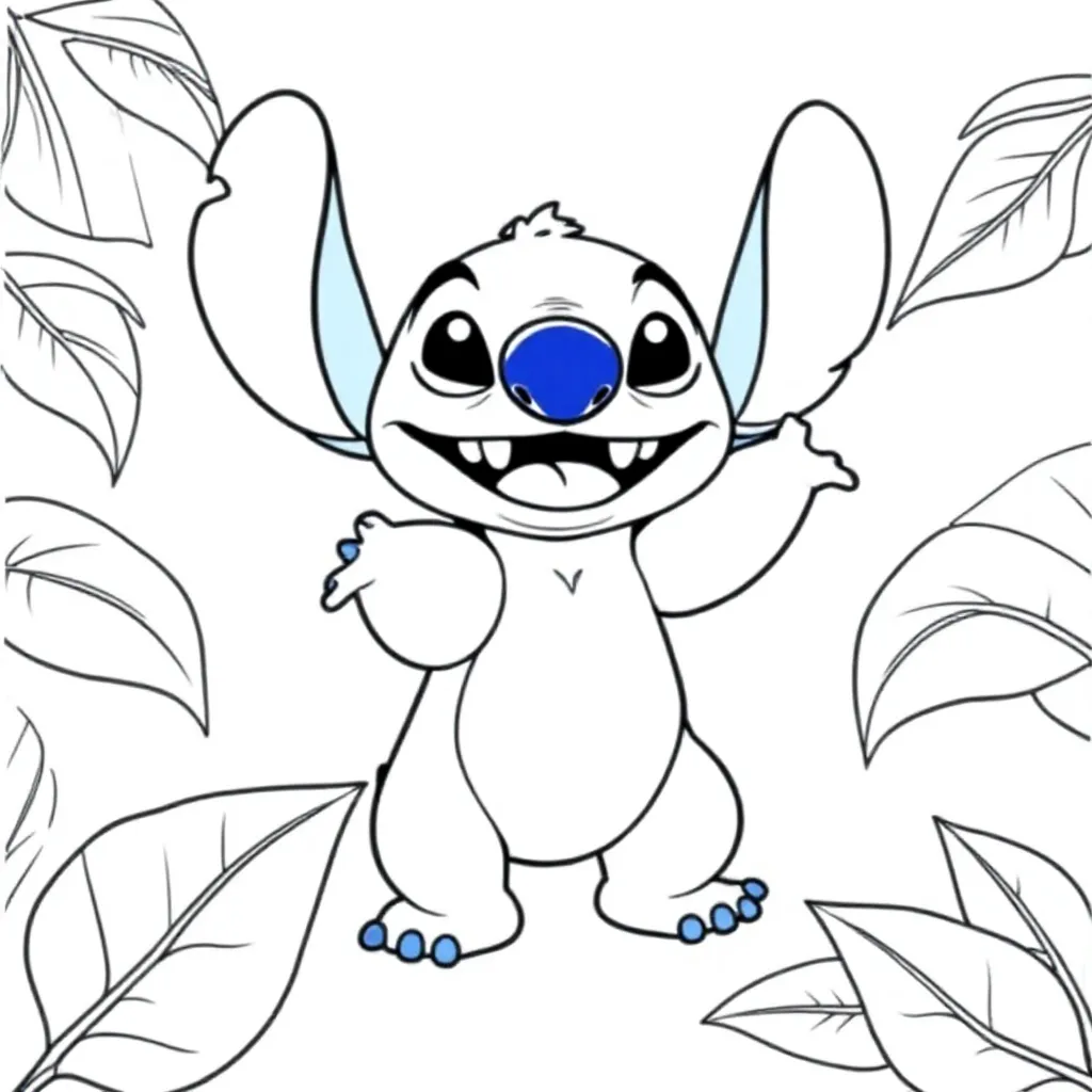 Feuille de coloriage Stitch Gratuite - Feuille de coloriage pour Enfants