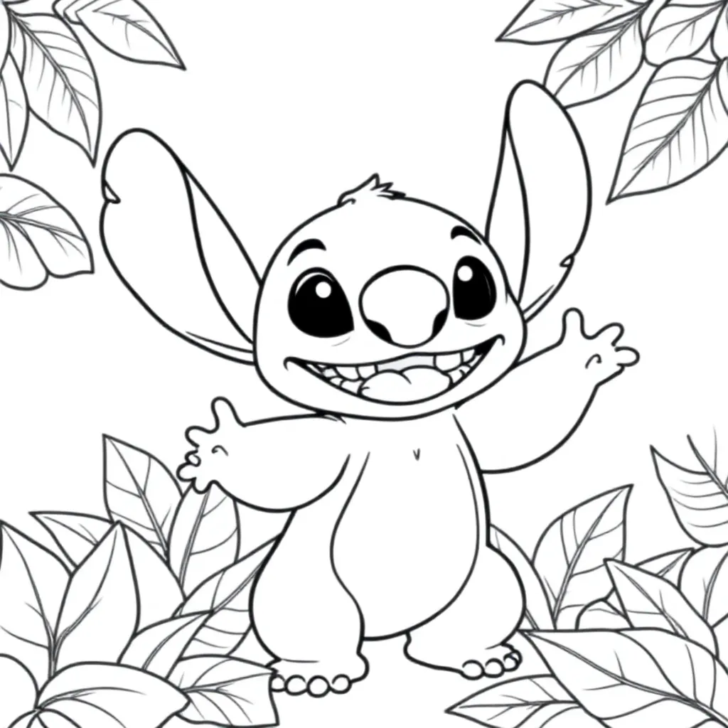 Feuille de coloriage Stitch Gratuite - Feuille de coloriage pour Enfants