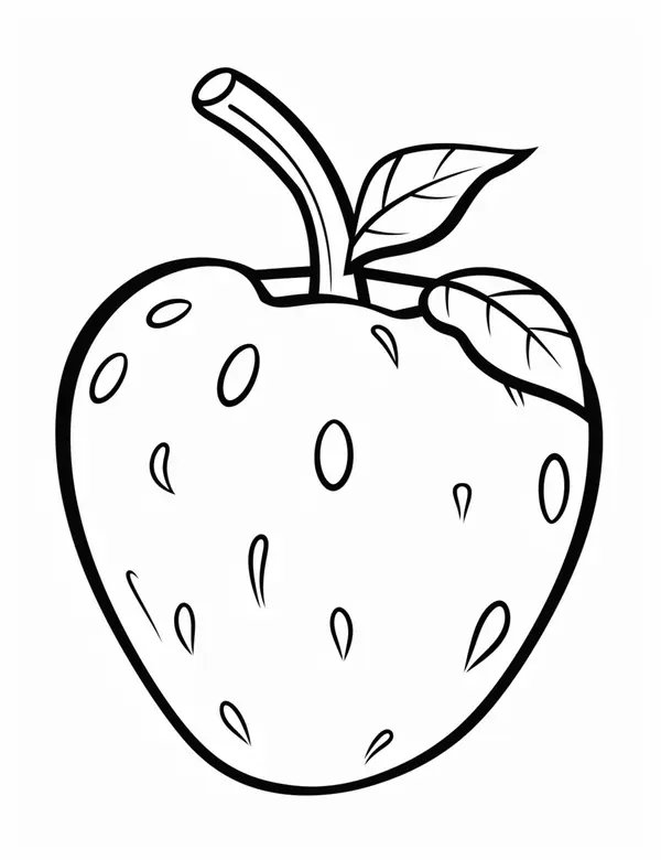 Strawberry Easy coloring page for children