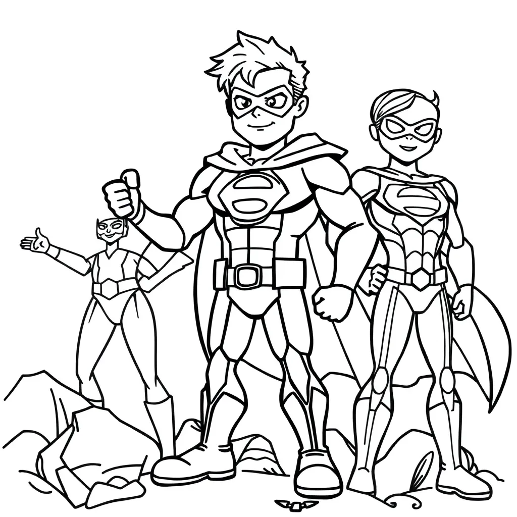 Superhelden Action Marvel Avengers Tekenen coloring page for children