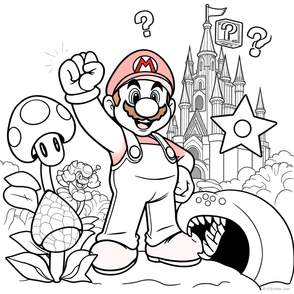 Feuille de coloriage gratuite Super Mario pour enfants