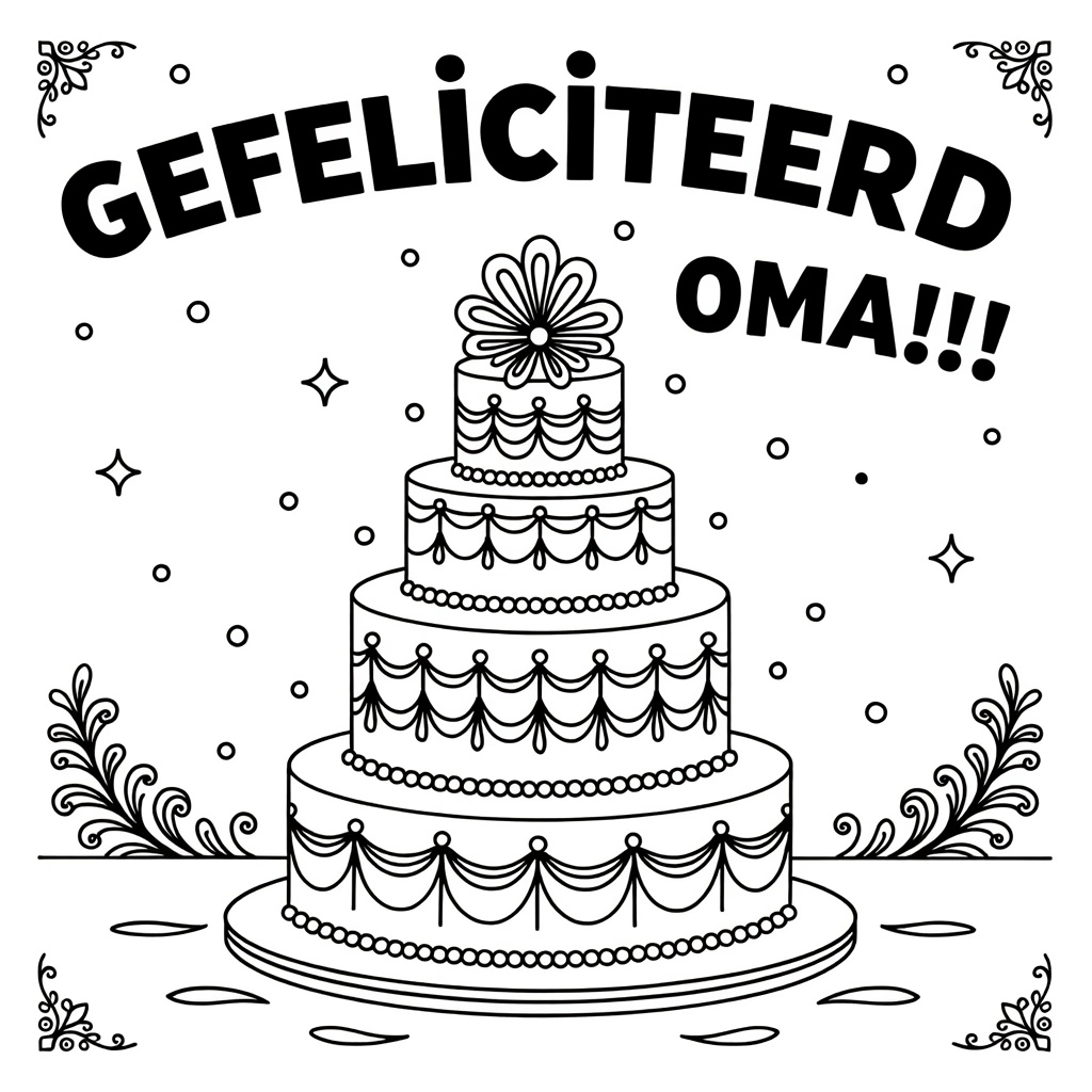 taart coloring page for children