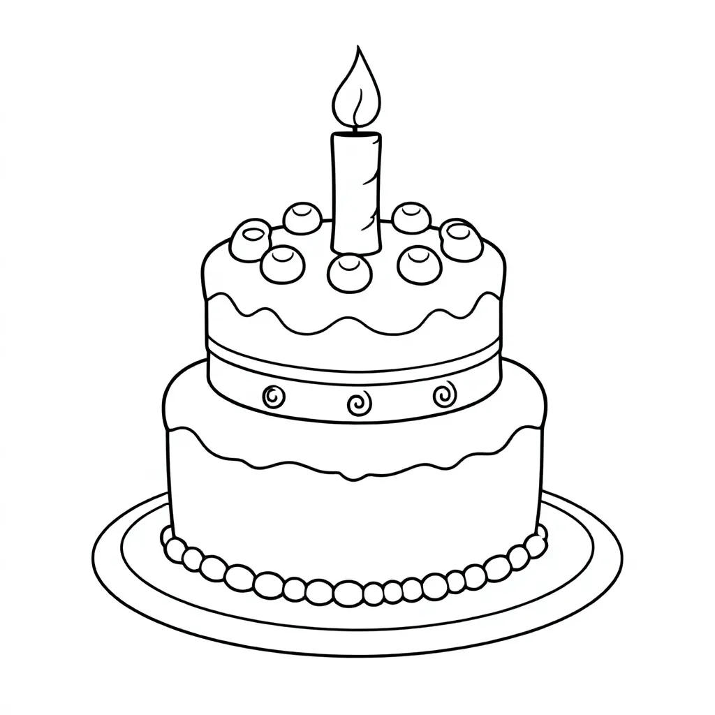 taart coloring page for children