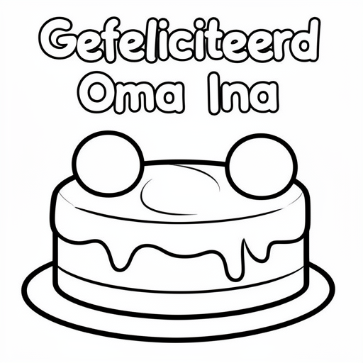 Taart kleurplaat voor kinderen