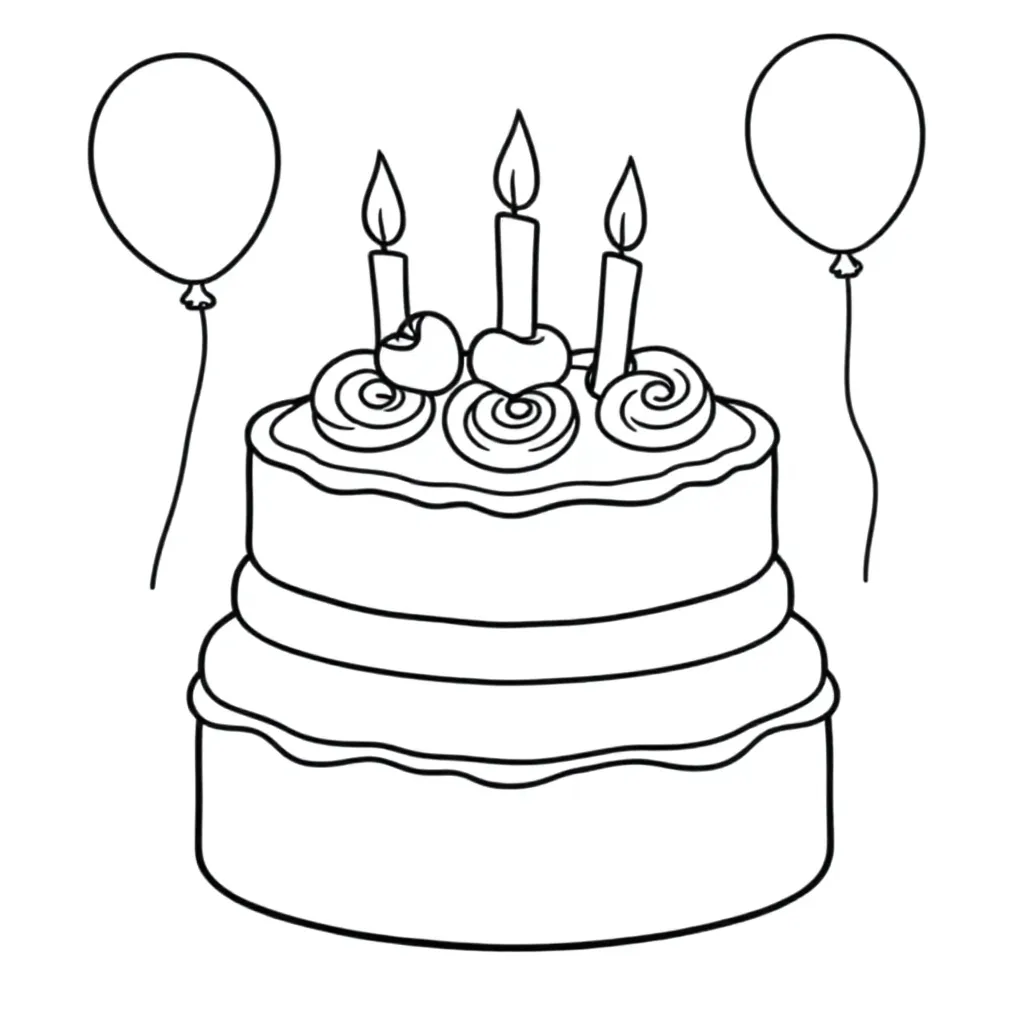 taart kleurplaat voor kinderen
