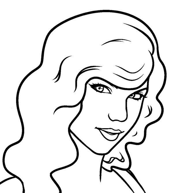 Taylor Swift Mirando a Cámara coloring page for children