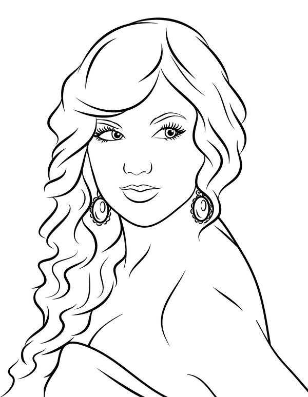 Taylor Swift Posing For Photo coloring page for children