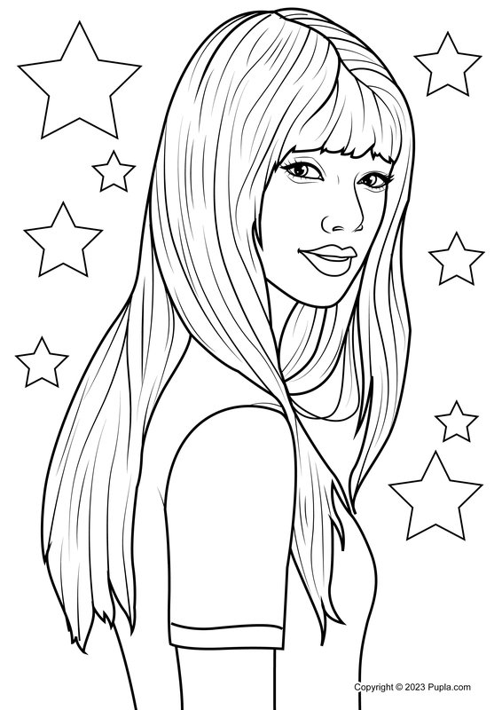 Taylor Swift Sterne coloring page for children
