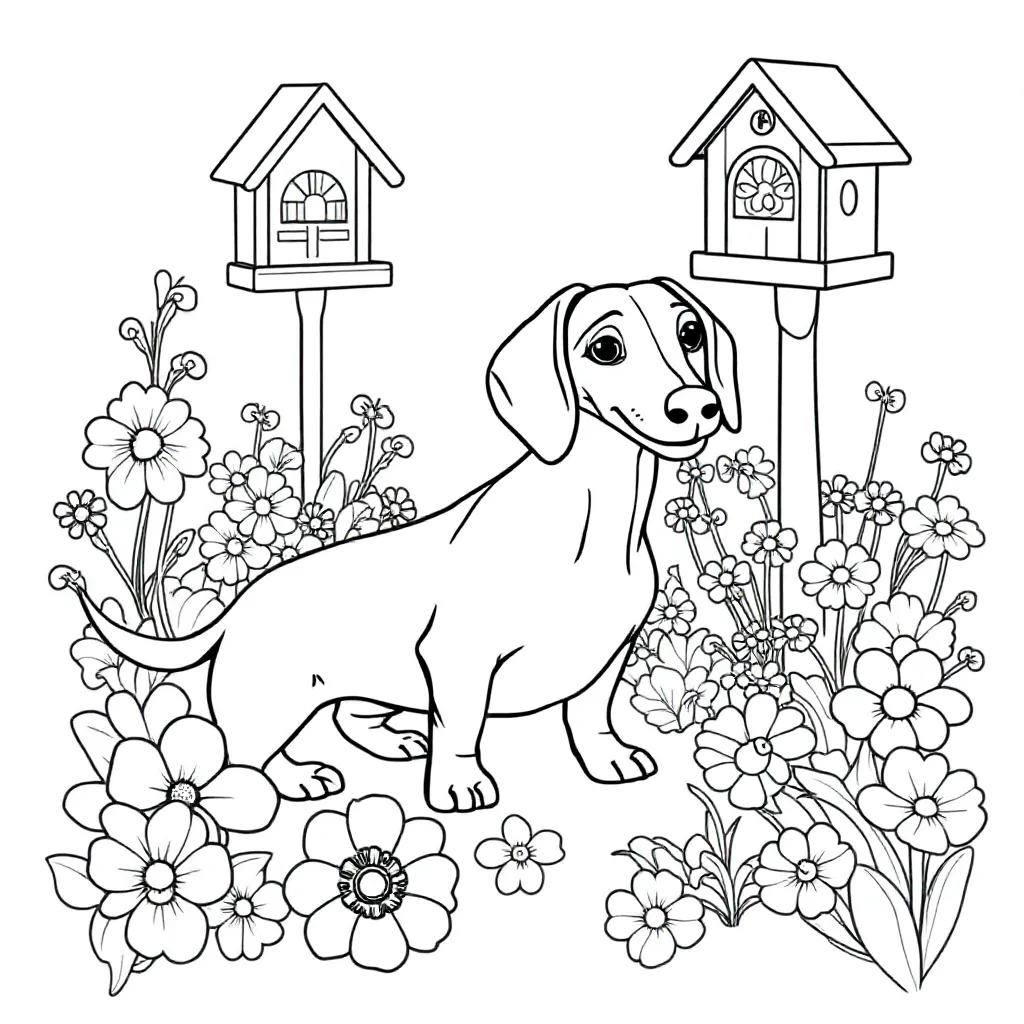 Feuille de coloriage Teckel