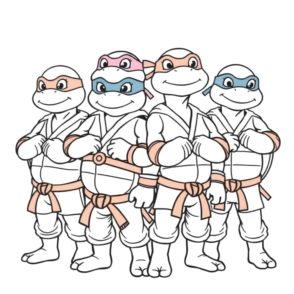Feuille de coloriage gratuite Tortues Ninja adolescentes mutantes coloriages Feuille de coloriage