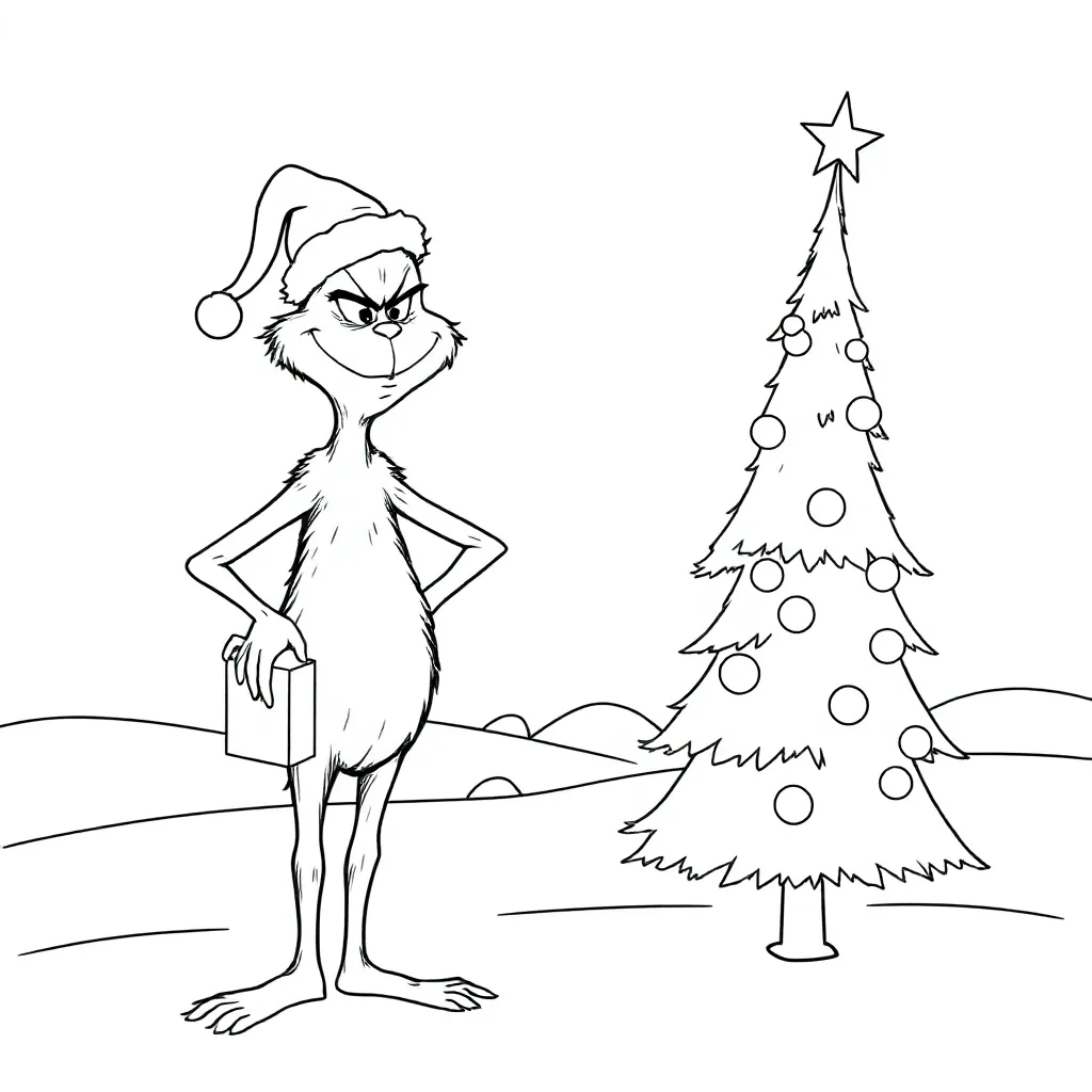 The Grinch kleurplaat voor kinderen
