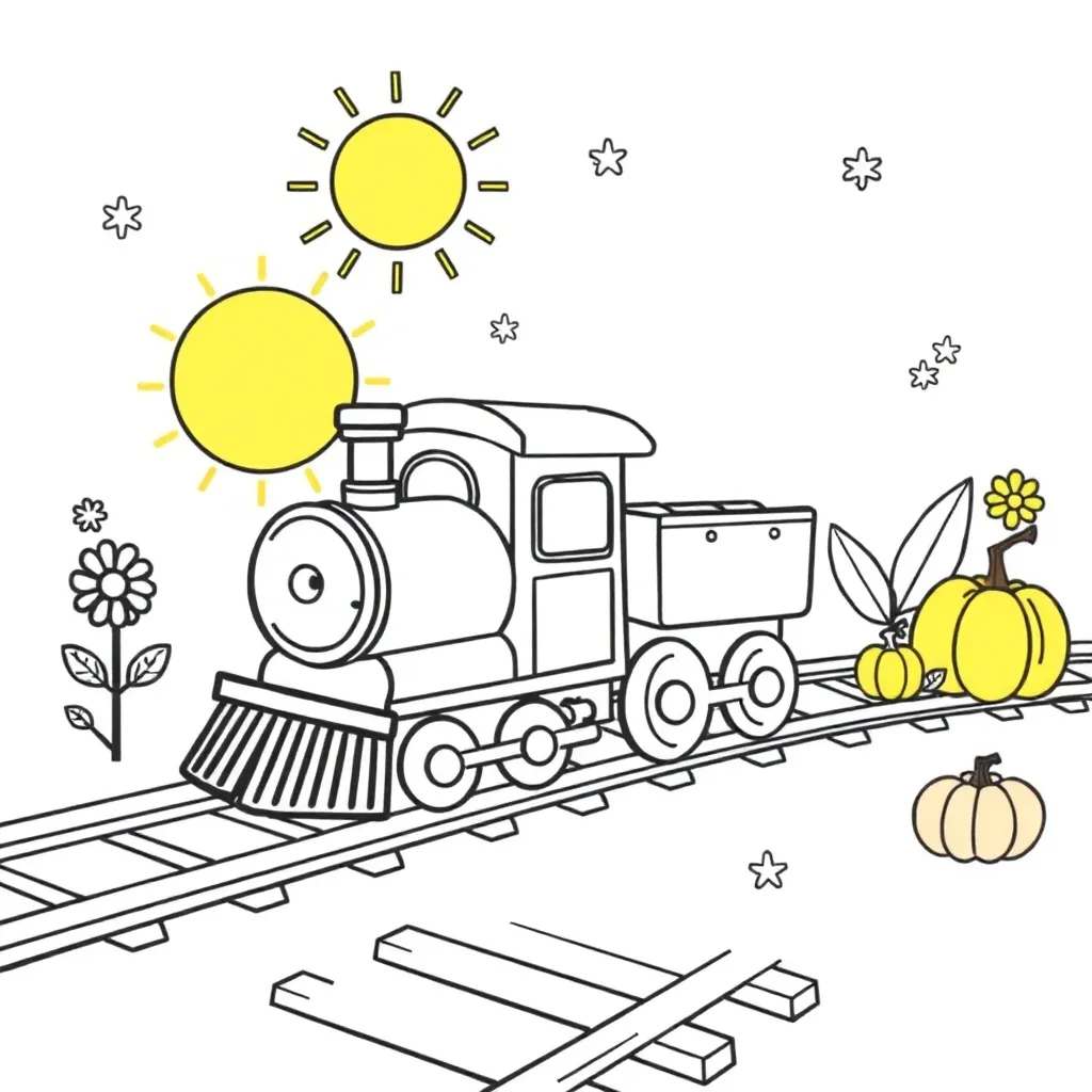 Thomas Trein Seizoenen Avontuur Vrolijk coloring page for children