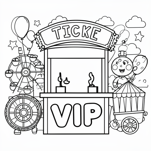 tickets kleurplaat voor kinderen