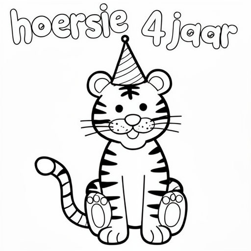 tijger met feesthoed