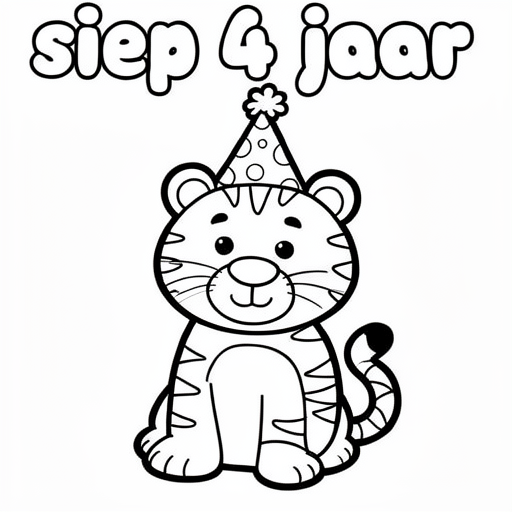 tijger met feesthoed