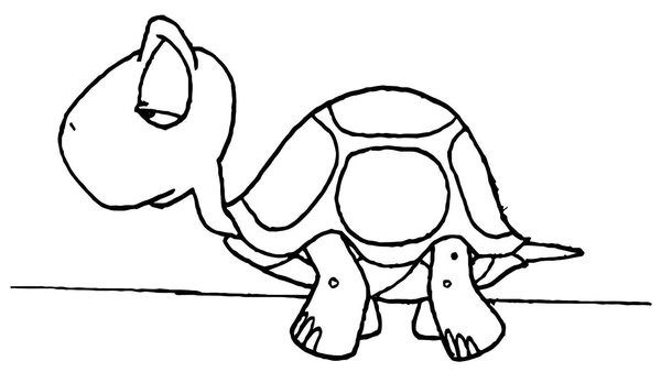 Tired Turtle coloring page for children
