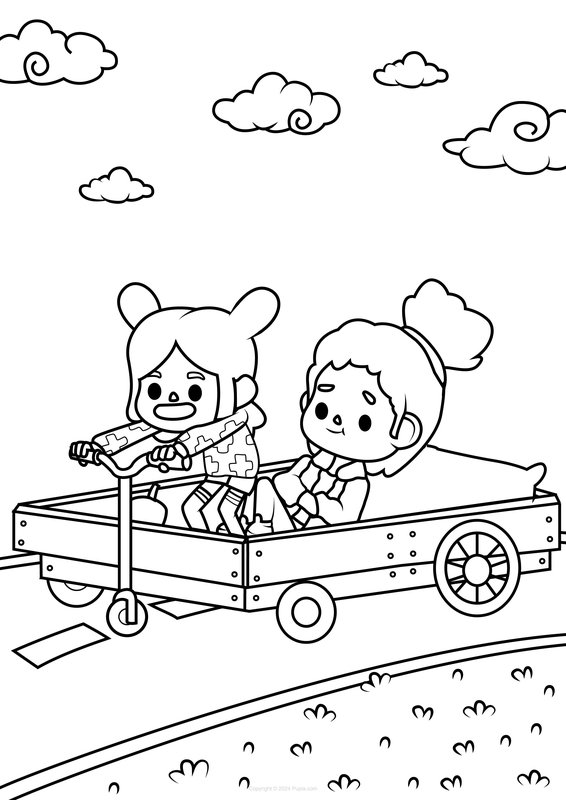 Toca Boca amis jouant coloring page for children